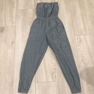 American Apparel Heather Gray Romper with Pockets